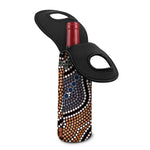 Australia River Aboriginal Dot Print Single Neoprene Wine Tote