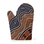 Australia River Aboriginal Dot Print Single Oven Mitt