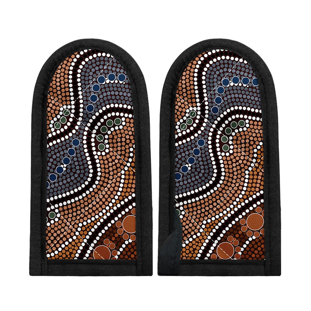 Australia River Aboriginal Dot Print Skillet Handle Cover