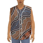Australia River Aboriginal Dot Print Sleeveless Baseball Jersey