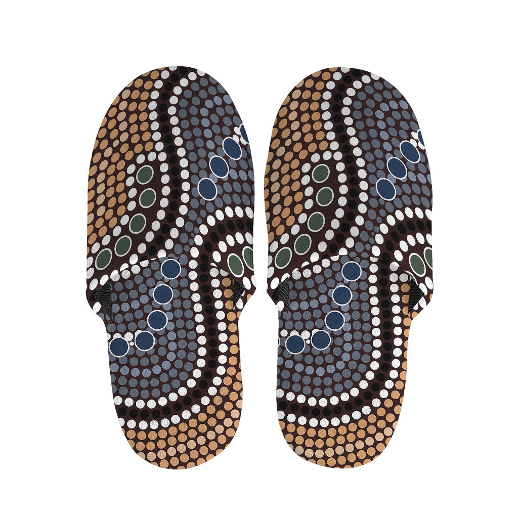 Australia River Aboriginal Dot Print Slippers