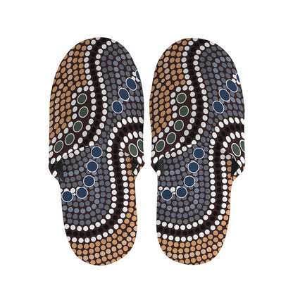 Australia River Aboriginal Dot Print Slippers