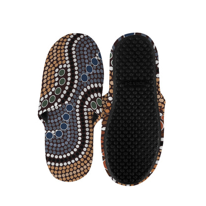 Australia River Aboriginal Dot Print Slippers
