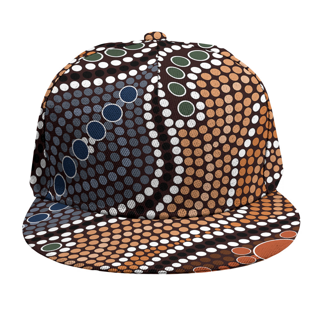 Australia River Aboriginal Dot Print Snapback Cap