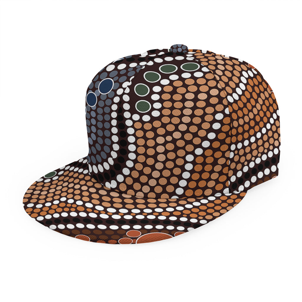 Australia River Aboriginal Dot Print Snapback Cap