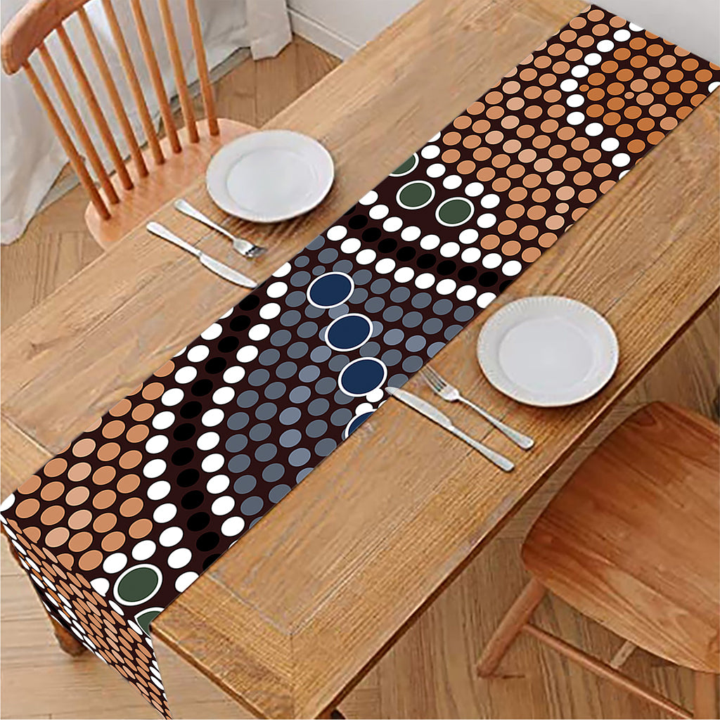Australia River Aboriginal Dot Print Table Runner
