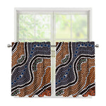 Australia River Aboriginal Dot Print Tier Curtains