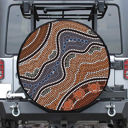 Australia River Aboriginal Dot Print Tire Cover