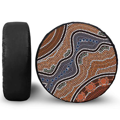 Australia River Aboriginal Dot Print Tire Cover