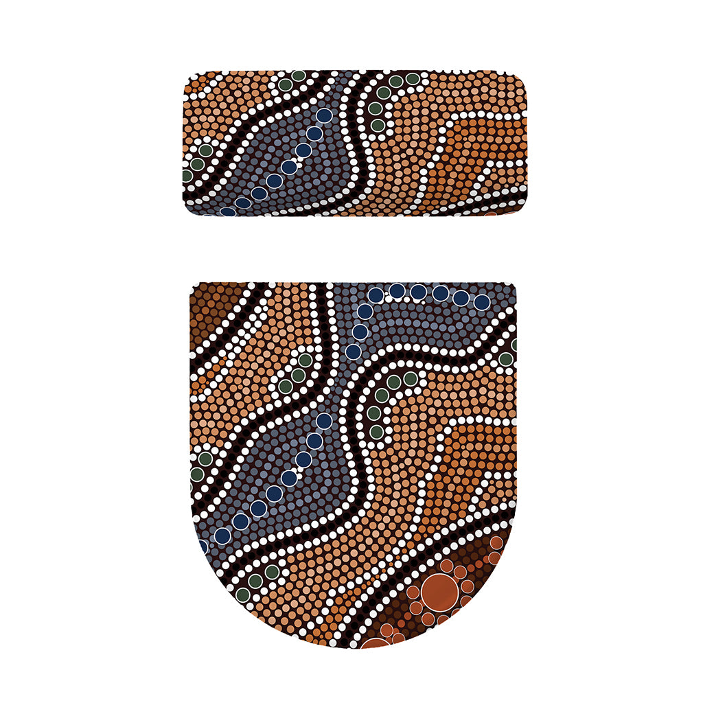 Australia River Aboriginal Dot Print Toilet Lid And Tank Cover Set