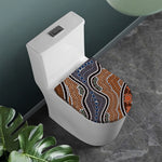 Australia River Aboriginal Dot Print Toilet Lid Cover
