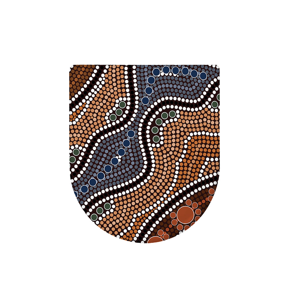 Australia River Aboriginal Dot Print Toilet Lid Cover