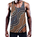 Australia River Aboriginal Dot Print Men's Workout Tank Top