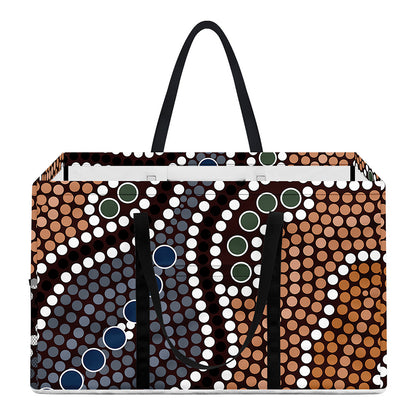Australia River Aboriginal Dot Print Utility Tote Bag