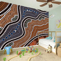 Australia River Aboriginal Dot Print Wall Sticker