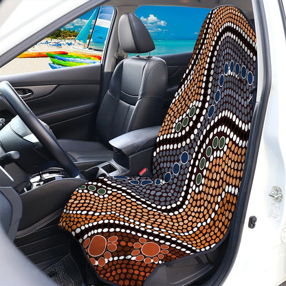 Australia River Aboriginal Dot Print Waterproof Car Seat Cover