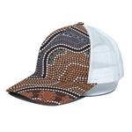 Australia River Aboriginal Dot Print White Mesh Trucker Cap