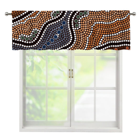 Australia River Aboriginal Dot Print Window Valance