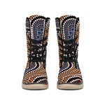 Australia River Aboriginal Dot Print Winter Boots