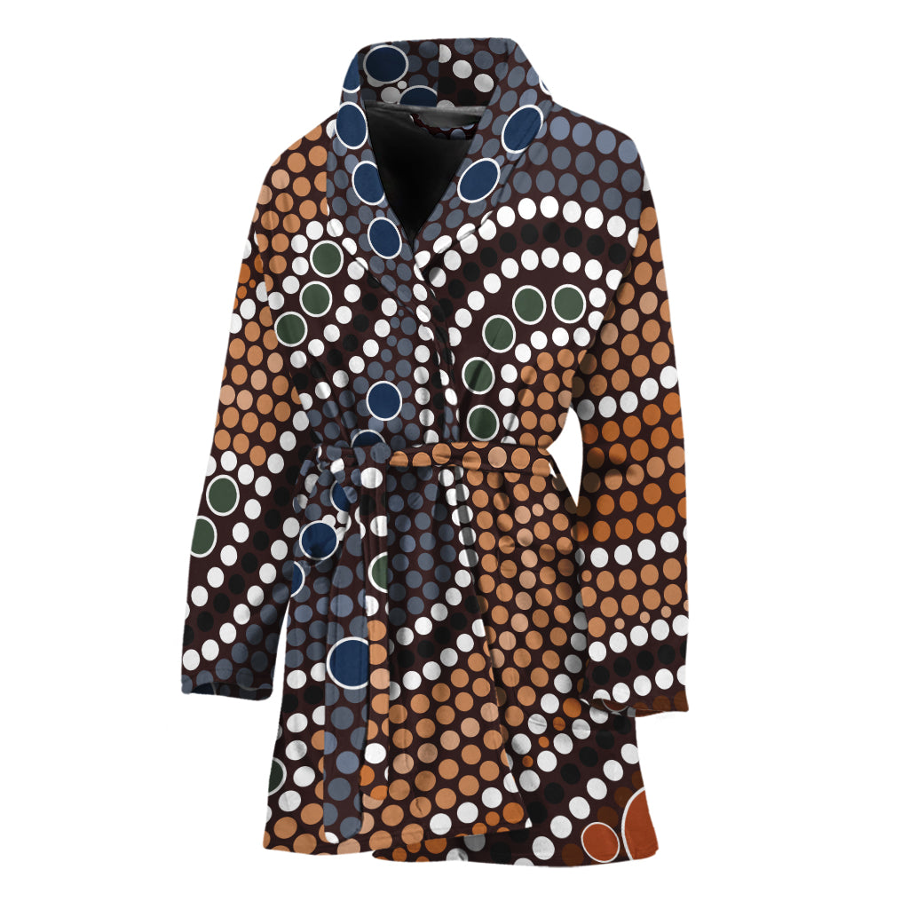 Australia River Aboriginal Dot Print Women's Bathrobe