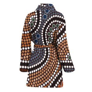 Australia River Aboriginal Dot Print Women's Bathrobe