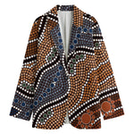 Australia River Aboriginal Dot Print Women's Blazer