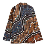Australia River Aboriginal Dot Print Women's Blazer
