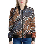 Australia River Aboriginal Dot Print Women's Bomber Jacket