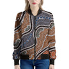 Australia River Aboriginal Dot Print Women's Bomber Jacket