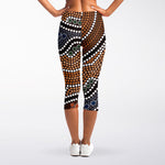 Australia River Aboriginal Dot Print Women's Capri Leggings