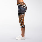 Australia River Aboriginal Dot Print Women's Capri Leggings