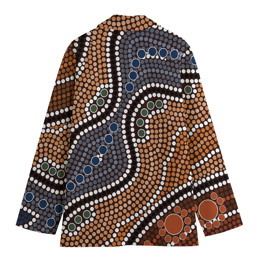 Australia River Aboriginal Dot Print Women's Cotton Blazer