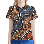 Australia River Aboriginal Dot Print Women's Polo Shirt