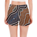 Australia River Aboriginal Dot Print Women's Split Running Shorts