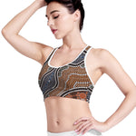 Australia River Aboriginal Dot Print Women's Sports Bra