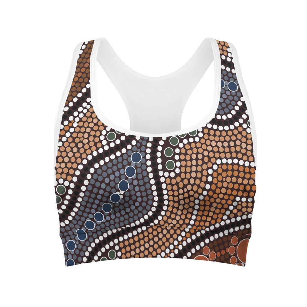 Australia River Aboriginal Dot Print Women's Sports Bra