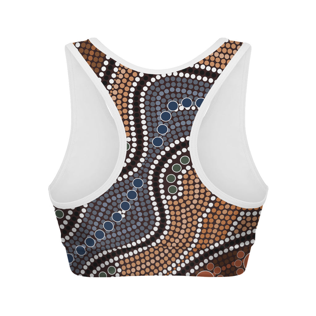 Australia River Aboriginal Dot Print Women's Sports Bra