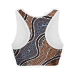 Australia River Aboriginal Dot Print Women's Sports Bra