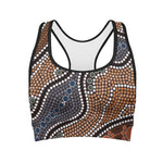 Australia River Aboriginal Dot Print Women's Sports Bra