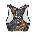 Australia River Aboriginal Dot Print Women's Sports Bra