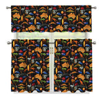 Australia Symbols Pattern Print 3 Piece Kitchen Curtains