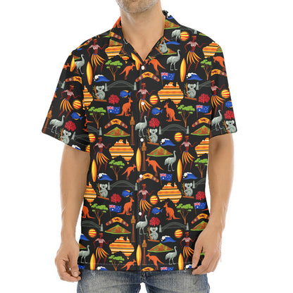 Australia Symbols Pattern Print Aloha Shirt