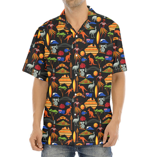 Australia Symbols Pattern Print Aloha Shirt