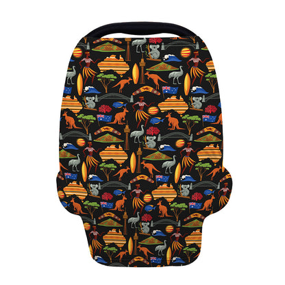 Australia Symbols Pattern Print Baby Seat Cover