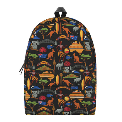 Australia Symbols Pattern Print Backpack