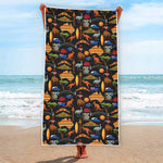 Australia Symbols Pattern Print Beach Towel