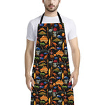 Australia Symbols Pattern Print Bib Apron With Pocket