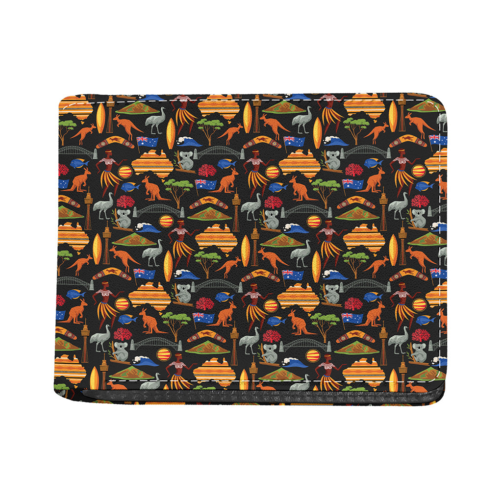Australia Symbols Pattern Print Bifold Wallet
