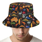 Australia Symbols Pattern Print Bucket Hat