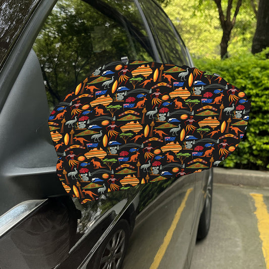 Australia Symbols Pattern Print Car Side Mirror Covers